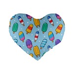 Cute Kawaii Ice Cream Seamless Pattern Standard 16  Premium Heart Shape Cushions