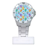 Cute Kawaii Ice Cream Seamless Pattern Plastic Nurses Watch