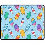 Cute Kawaii Ice Cream Seamless Pattern Two Sides Fleece Blanket (Medium)
