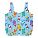 Cute Kawaii Ice Cream Seamless Pattern Full Print Recycle Bag (L)