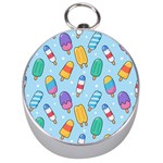 Cute Kawaii Ice Cream Seamless Pattern Silver Compasses