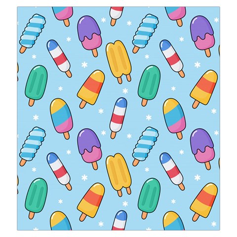 Cute Kawaii Ice Cream Seamless Pattern Drawstring Pouch (Large) from ArtsNow.com Front
