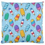 Cute Kawaii Ice Cream Seamless Pattern Standard Premium Plush Fleece Cushion Case (Two Sides)