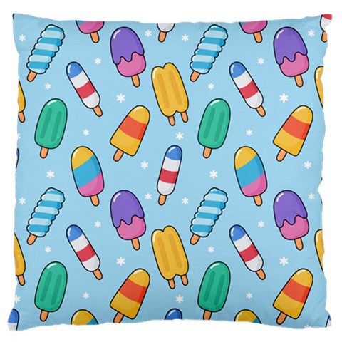 Cute Kawaii Ice Cream Seamless Pattern Large Premium Plush Fleece Cushion Case (Two Sides) from ArtsNow.com Front