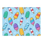 Cute Kawaii Ice Cream Seamless Pattern Two Sides Premium Plush Fleece Blanket (Mini)
