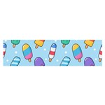 Cute Kawaii Ice Cream Seamless Pattern Oblong Satin Scarf (16  x 60 )