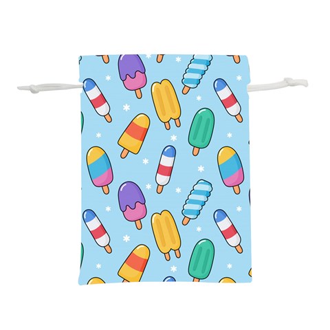 Cute Kawaii Ice Cream Seamless Pattern Lightweight Drawstring Pouch (M) from ArtsNow.com Back