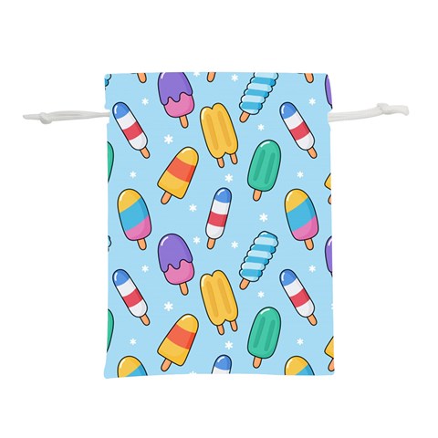 Cute Kawaii Ice Cream Seamless Pattern Lightweight Drawstring Pouch (L) from ArtsNow.com Front