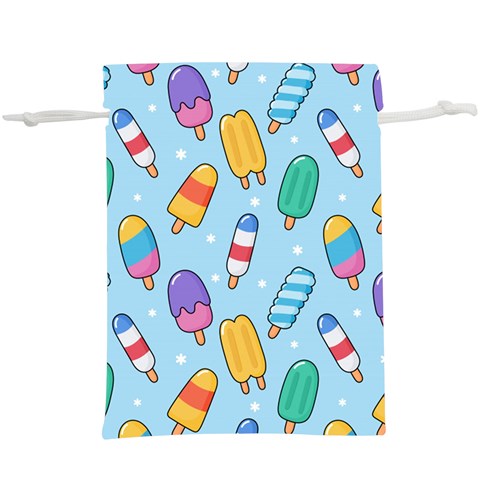 Cute Kawaii Ice Cream Seamless Pattern Lightweight Drawstring Pouch (XL) from ArtsNow.com Back