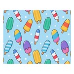Cute Kawaii Ice Cream Seamless Pattern Premium Plush Fleece Blanket (Large)