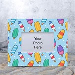 Cute Kawaii Ice Cream Seamless Pattern White Tabletop Photo Frame 4 x6 
