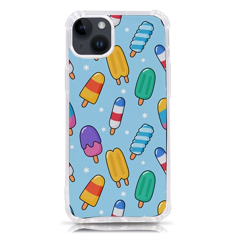 Cute Kawaii Ice Cream Seamless Pattern iPhone 14 Plus TPU UV Print Case from ArtsNow.com Front