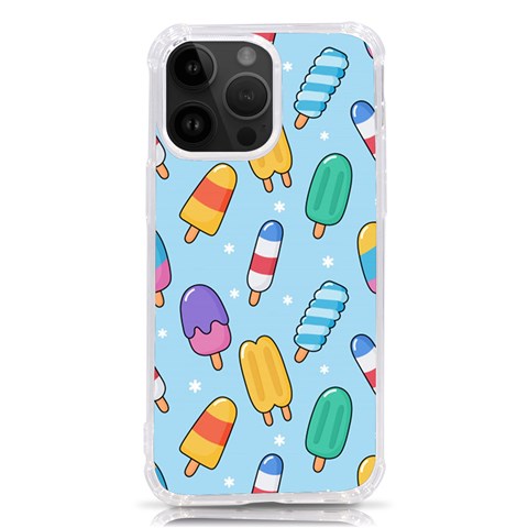 Cute Kawaii Ice Cream Seamless Pattern iPhone 14 Pro Max TPU UV Print Case from ArtsNow.com Front