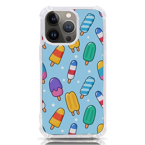 Cute Kawaii Ice Cream Seamless Pattern iPhone 13 Pro TPU UV Print Case from ArtsNow.com Front