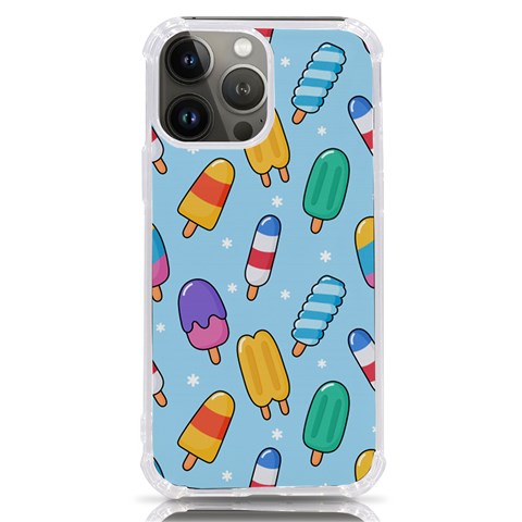 Cute Kawaii Ice Cream Seamless Pattern iPhone 13 Pro Max TPU UV Print Case from ArtsNow.com Front