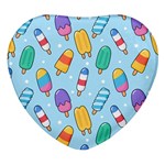 Cute Kawaii Ice Cream Seamless Pattern Heart Glass Fridge Magnet (4 pack)