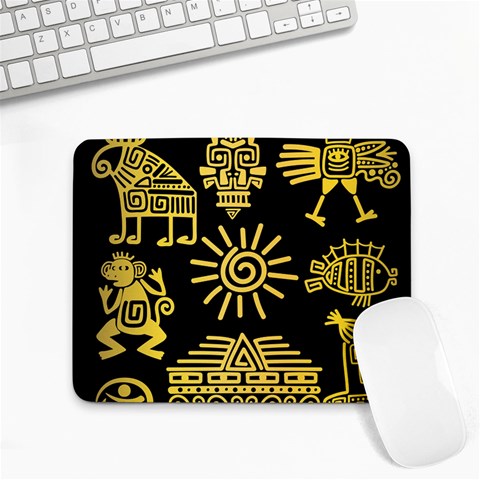 Maya Style Gold Linear Totem Icons Small Mousepad from ArtsNow.com Front