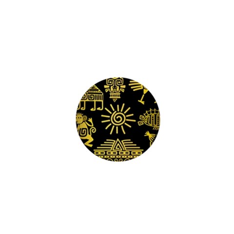 Maya Style Gold Linear Totem Icons 1  Mini Buttons from ArtsNow.com Front