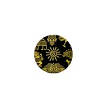 Maya Style Gold Linear Totem Icons 1  Mini Magnets