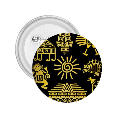 Maya Style Gold Linear Totem Icons 2.25  Buttons from ArtsNow.com Front