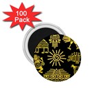 Maya Style Gold Linear Totem Icons 1.75  Magnets (100 pack) 