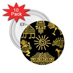 Maya Style Gold Linear Totem Icons 2.25  Buttons (10 pack) 