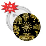 Maya Style Gold Linear Totem Icons 2.25  Buttons (100 pack) 