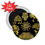 Maya Style Gold Linear Totem Icons 2.25  Magnets (100 pack) 