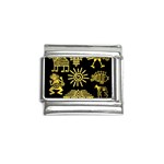 Maya Style Gold Linear Totem Icons Italian Charm (9mm)