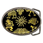 Maya Style Gold Linear Totem Icons Belt Buckles