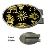 Maya Style Gold Linear Totem Icons Money Clips (Oval) 