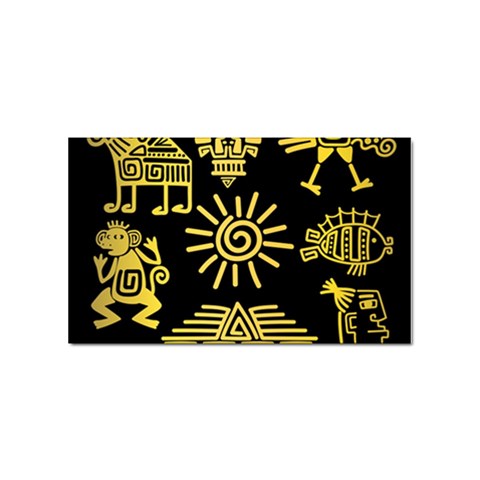 Maya Style Gold Linear Totem Icons Sticker (Rectangular) from ArtsNow.com Front