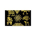 Maya Style Gold Linear Totem Icons Sticker (Rectangular)