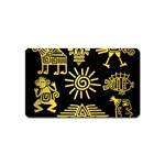 Maya Style Gold Linear Totem Icons Magnet (Name Card)