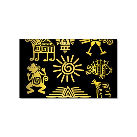 Maya Style Gold Linear Totem Icons Sticker Rectangular (100 pack) from ArtsNow.com Front