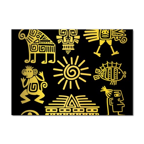 Maya Style Gold Linear Totem Icons Sticker A4 (100 pack) from ArtsNow.com Front