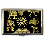 Maya Style Gold Linear Totem Icons Cigarette Money Case