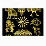 Maya Style Gold Linear Totem Icons Postcard 4 x 6  (Pkg of 10)