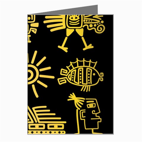 Maya Style Gold Linear Totem Icons Greeting Card from ArtsNow.com Left