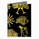 Maya Style Gold Linear Totem Icons Greeting Card