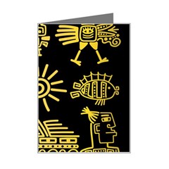 Maya Style Gold Linear Totem Icons Mini Greeting Card from ArtsNow.com Left