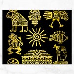 Maya Style Gold Linear Totem Icons Rectangular Jigsaw Puzzl