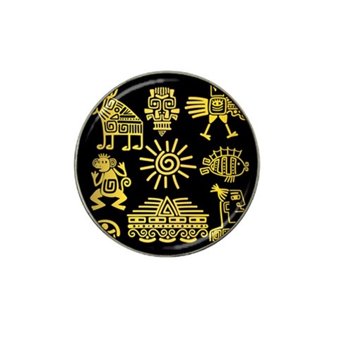 Maya Style Gold Linear Totem Icons Hat Clip Ball Marker (10 pack) from ArtsNow.com Front