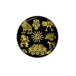 Maya Style Gold Linear Totem Icons Hat Clip Ball Marker (10 pack)