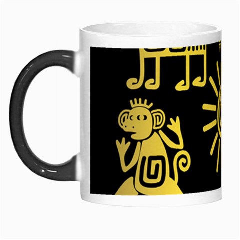 Maya Style Gold Linear Totem Icons Morph Mug from ArtsNow.com Left