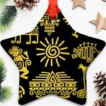 Maya Style Gold Linear Totem Icons Star Ornament (Two Sides)