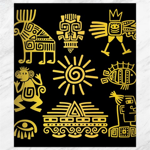 Maya Style Gold Linear Totem Icons Canvas 8  x 10  from ArtsNow.com 8.15 x9.66  Canvas - 1