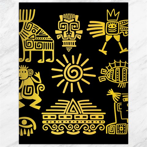 Maya Style Gold Linear Totem Icons Canvas 12  x 16  from ArtsNow.com 11.86 x15.41  Canvas - 1