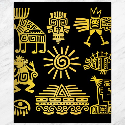 Maya Style Gold Linear Totem Icons Canvas 16  x 20  from ArtsNow.com 15.75 x19.29  Canvas - 1
