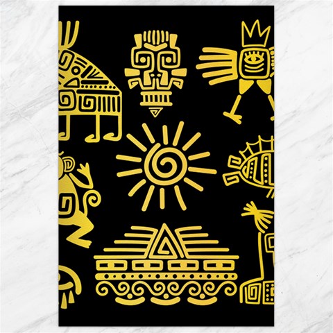 Maya Style Gold Linear Totem Icons Canvas 24  x 36  from ArtsNow.com 23.35 x34.74  Canvas - 1